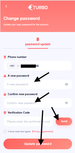 Forgot password screen